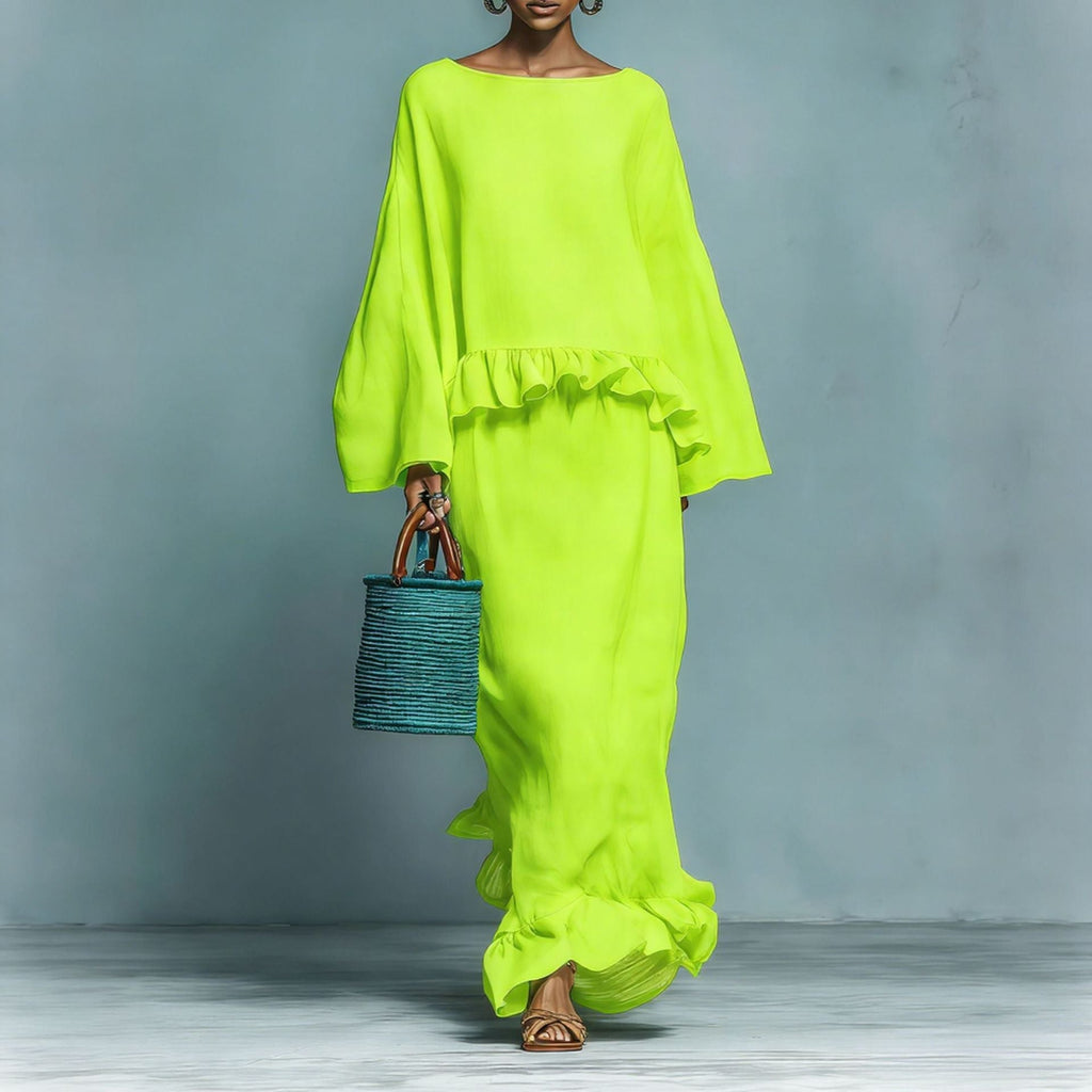 Women's Long Sleeve Top & Irregular Hem Skirt Set | Elegant Solid Color 2-Piece in 4 Colors