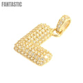 14K Gold CZ Initial Letter L Pendant