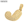 14K Gold CZ Initial Letter J Pendant