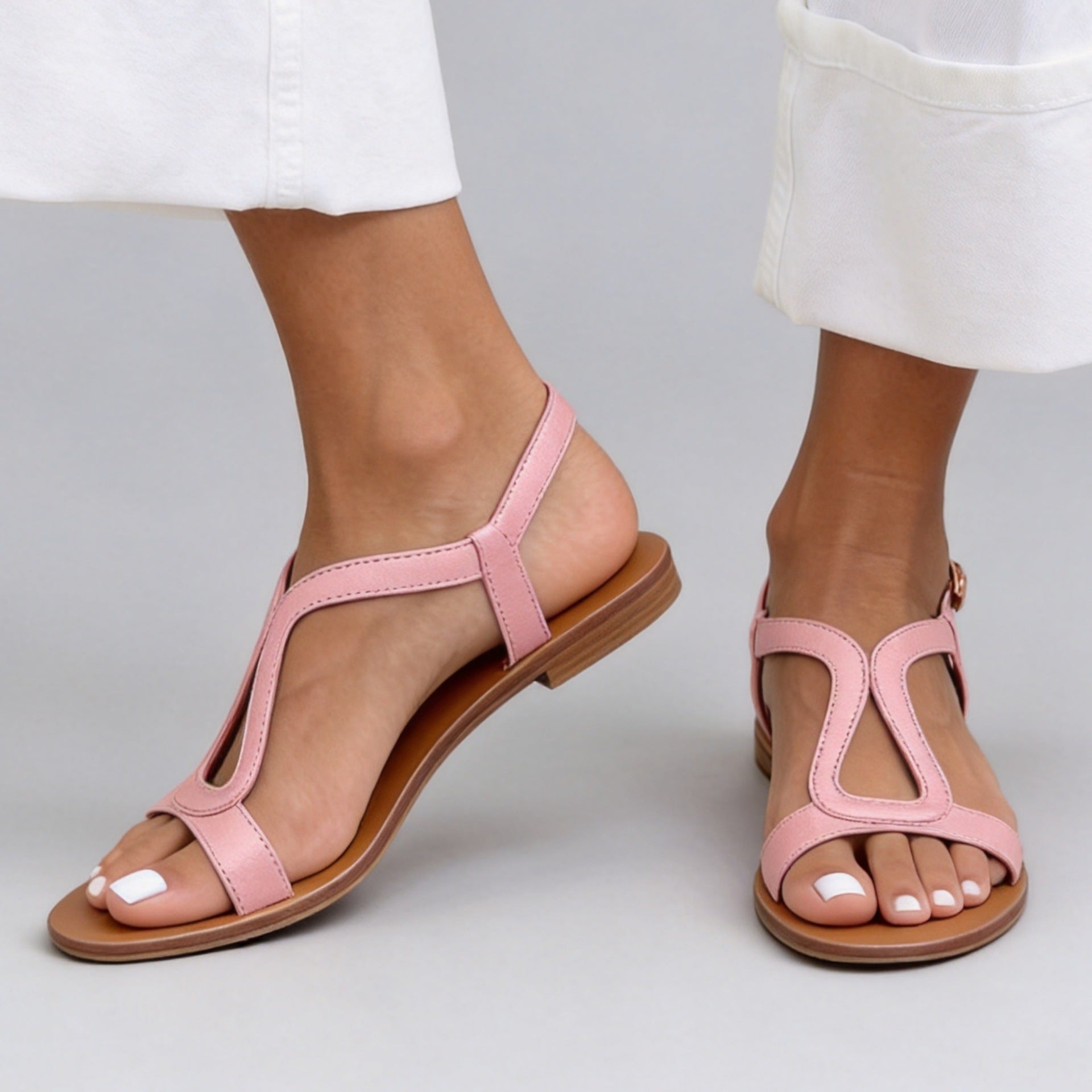 Women's Flat Open-Toe Buckle Sandals | Casual Beach Sandals in 8 Colors