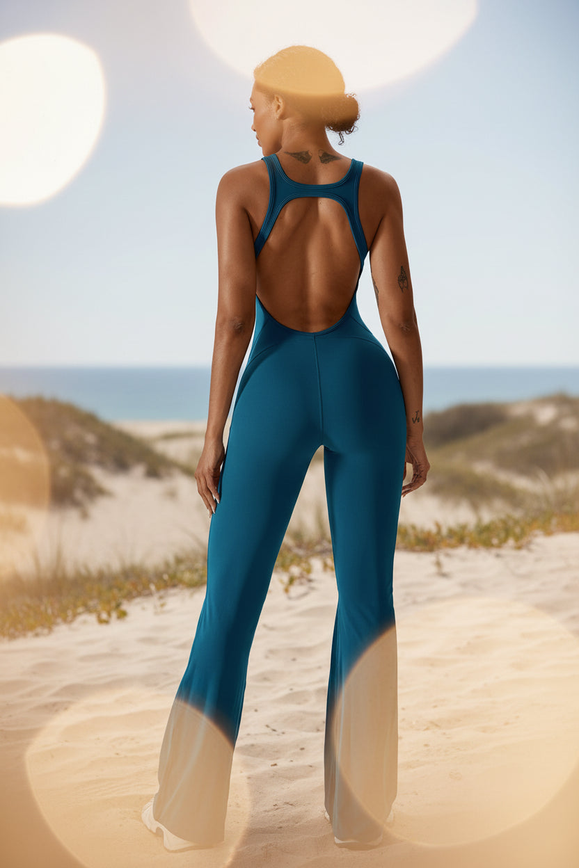 Women's Sleeveless Slim-Fit Long Pants Jumpsuit – Casual Sport Style