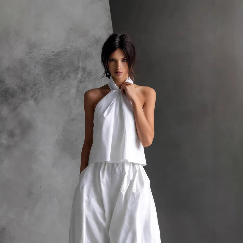 Women's Loose Sleeveless Top & High-Waist Wide-Leg Pants Set – 4 Colors S–XXL