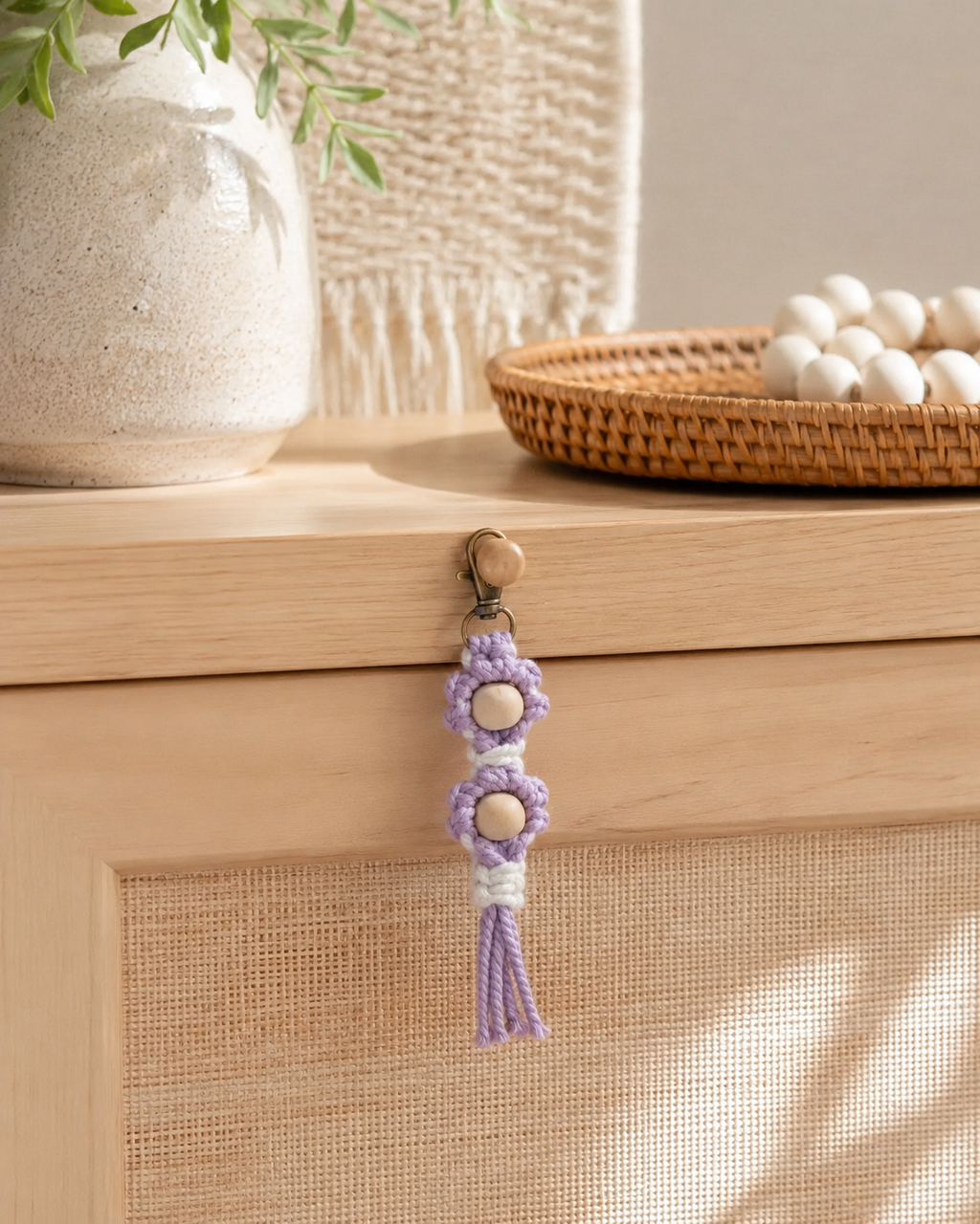 Flora Macrame Keychain
