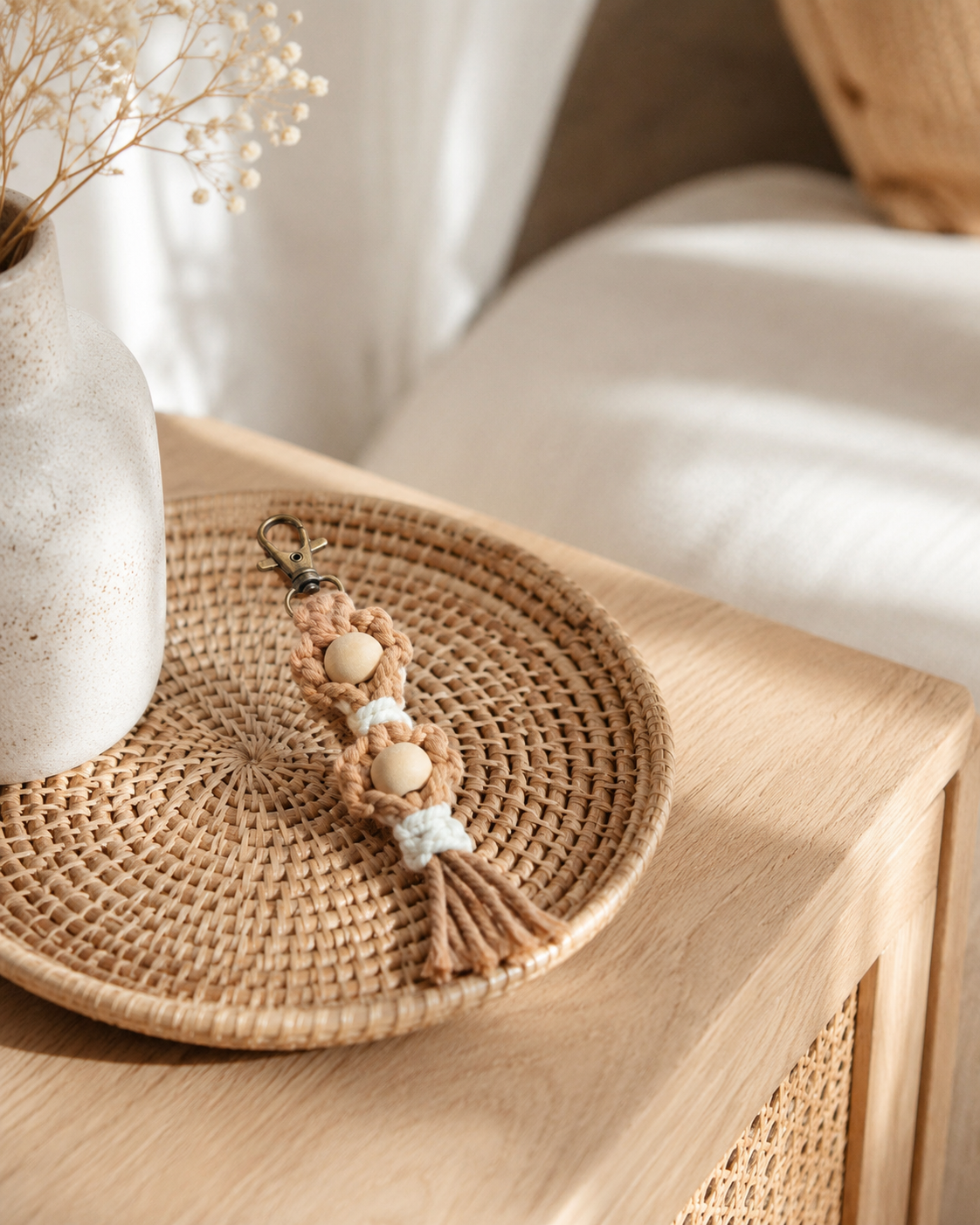 Flora Macrame Keychain