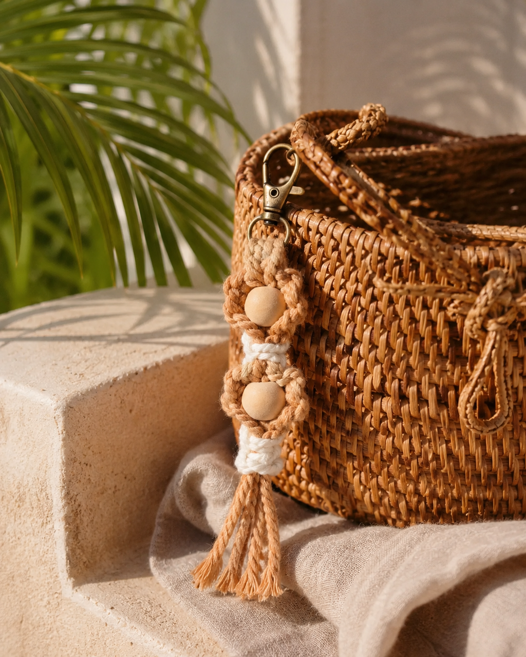 Flora Macrame Keychain