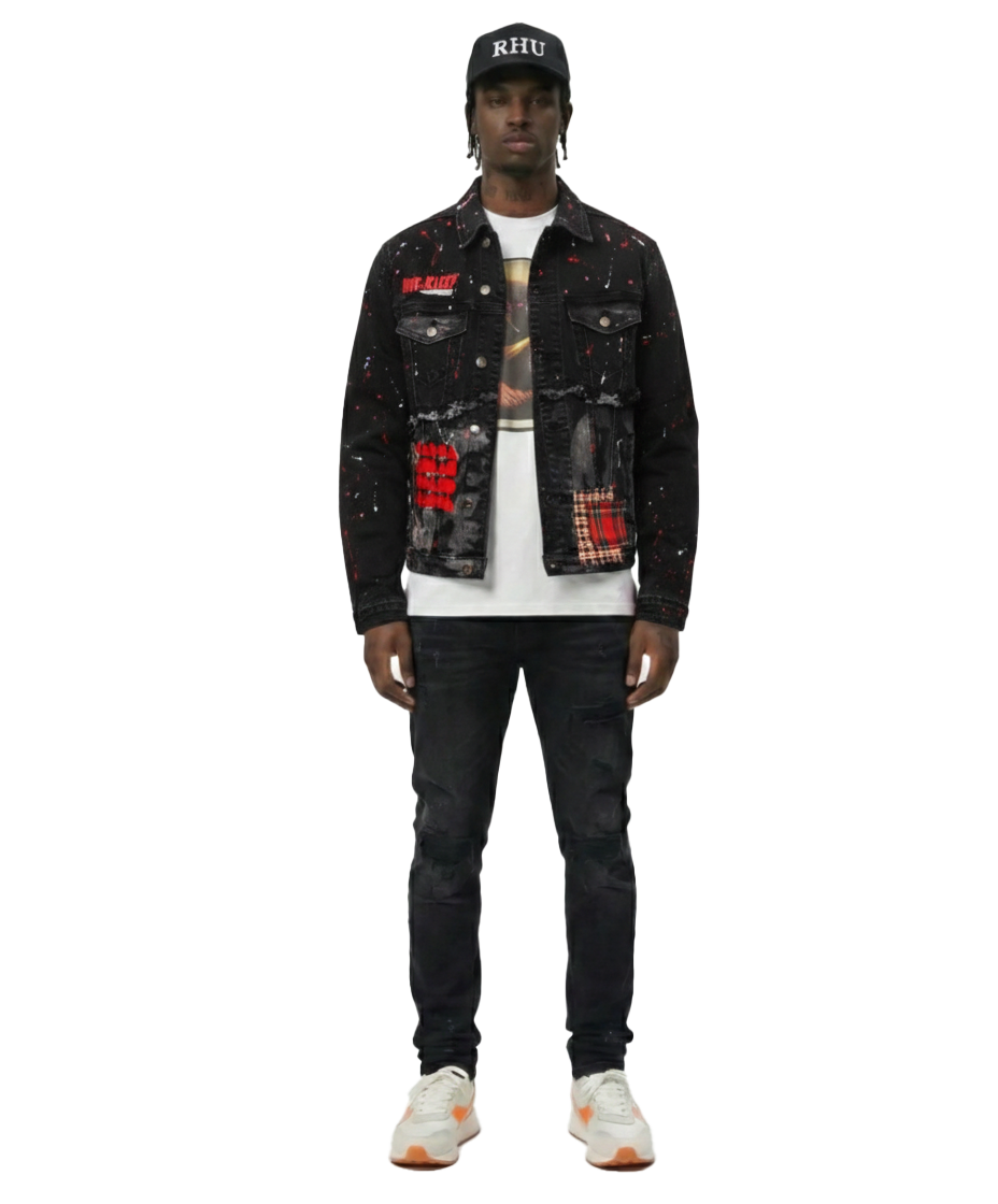 Phlox Washed Denim & Twill Mixed Jacket