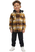 BENIT Kid's Oversize Flannel outer shirket with detachable padded cire hood