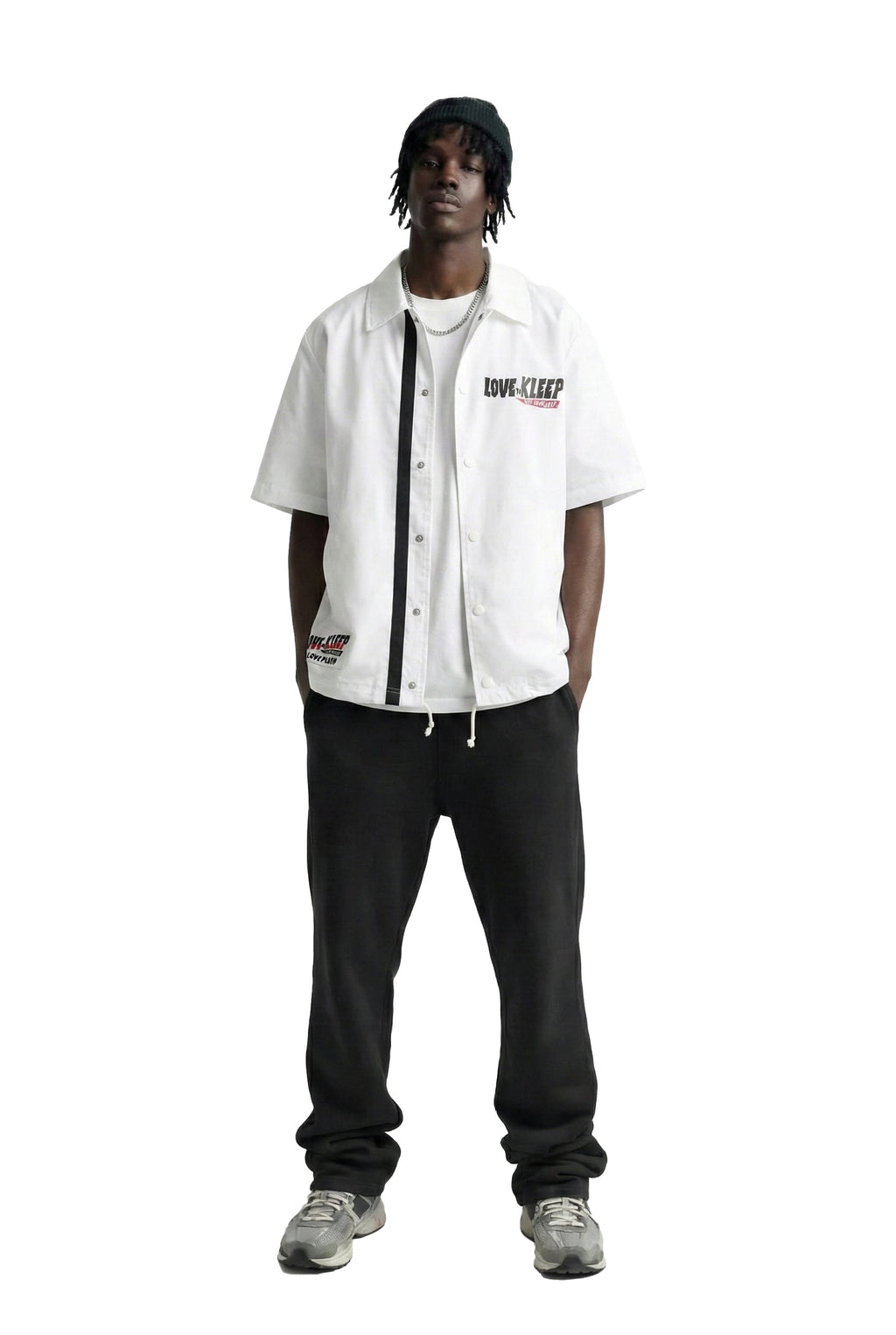 DE BLANC Men's premium nylon shortsleeve coach jacket