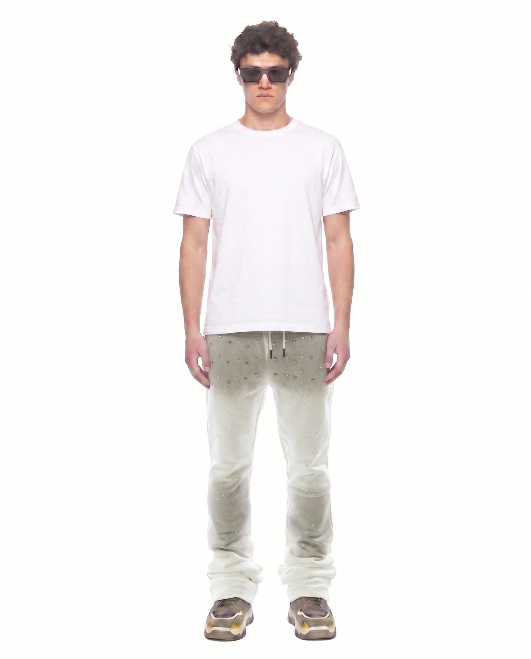 GLAZE Washed French Terry Stacked Jogger Pants