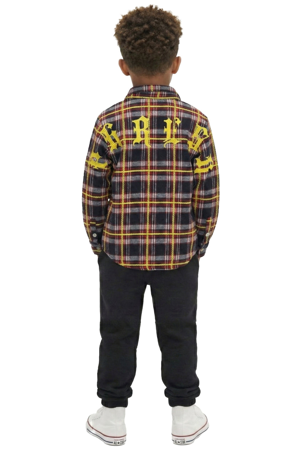 NOVA Kid's Premium Mid-weight Flannel Shirt With Heavy Embroidery Works, Patch Work & Print Effects