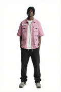 Canon Men's premium crispy nylon short sleeve coach jacket