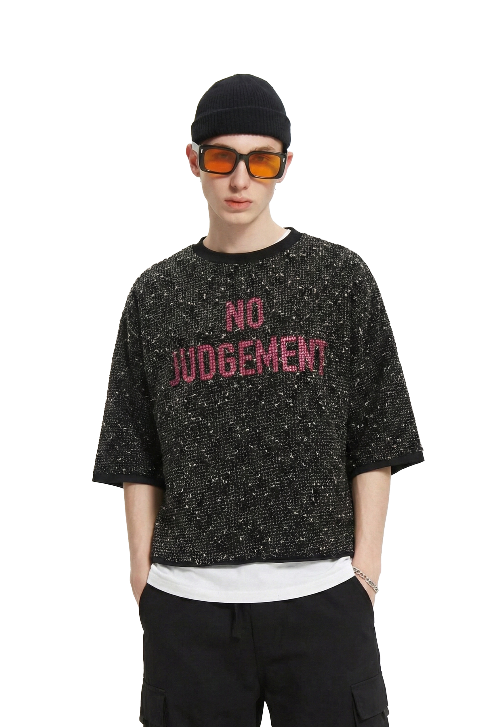 DIVINE S/N Jersey 3/4 Sleeve Crop Top Tee