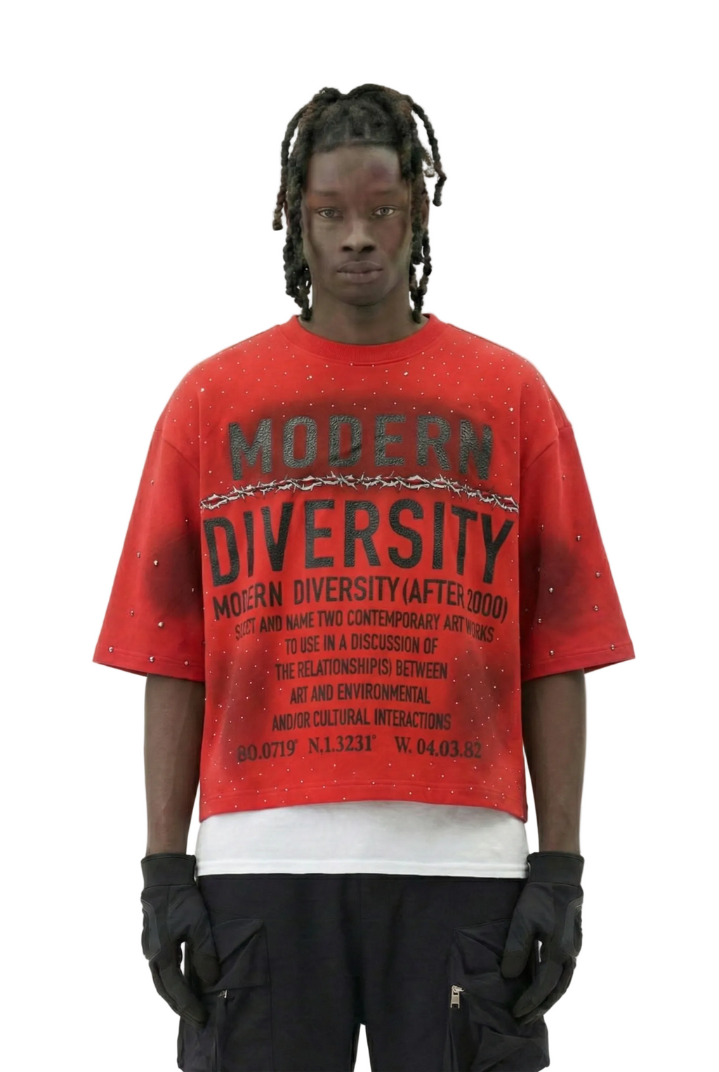 SYNTH French Terry 3/4 Sleeve Crop Top Tee