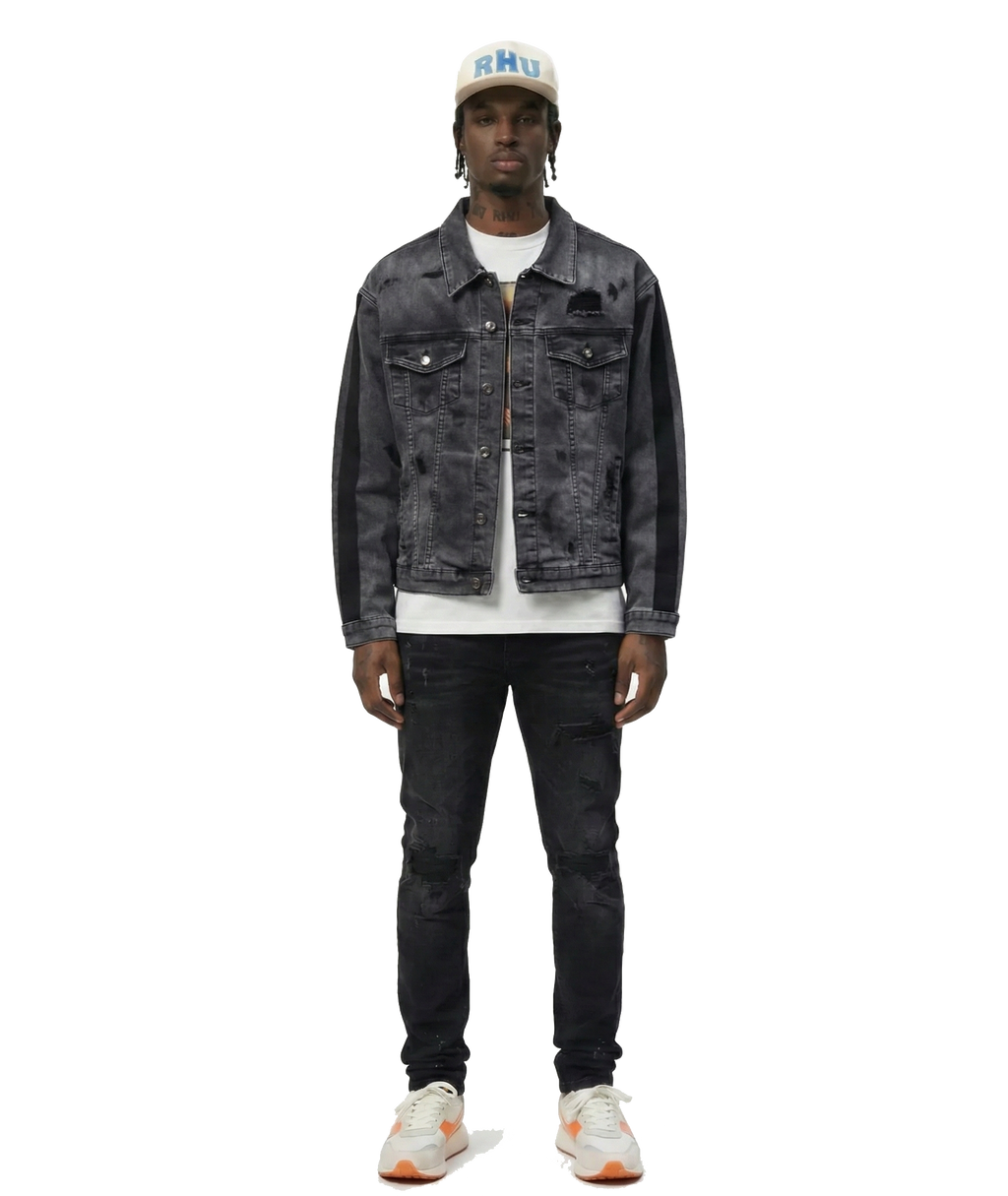 Ranch Premium Washed Sleeve Contrast Taping Denim Jacket
