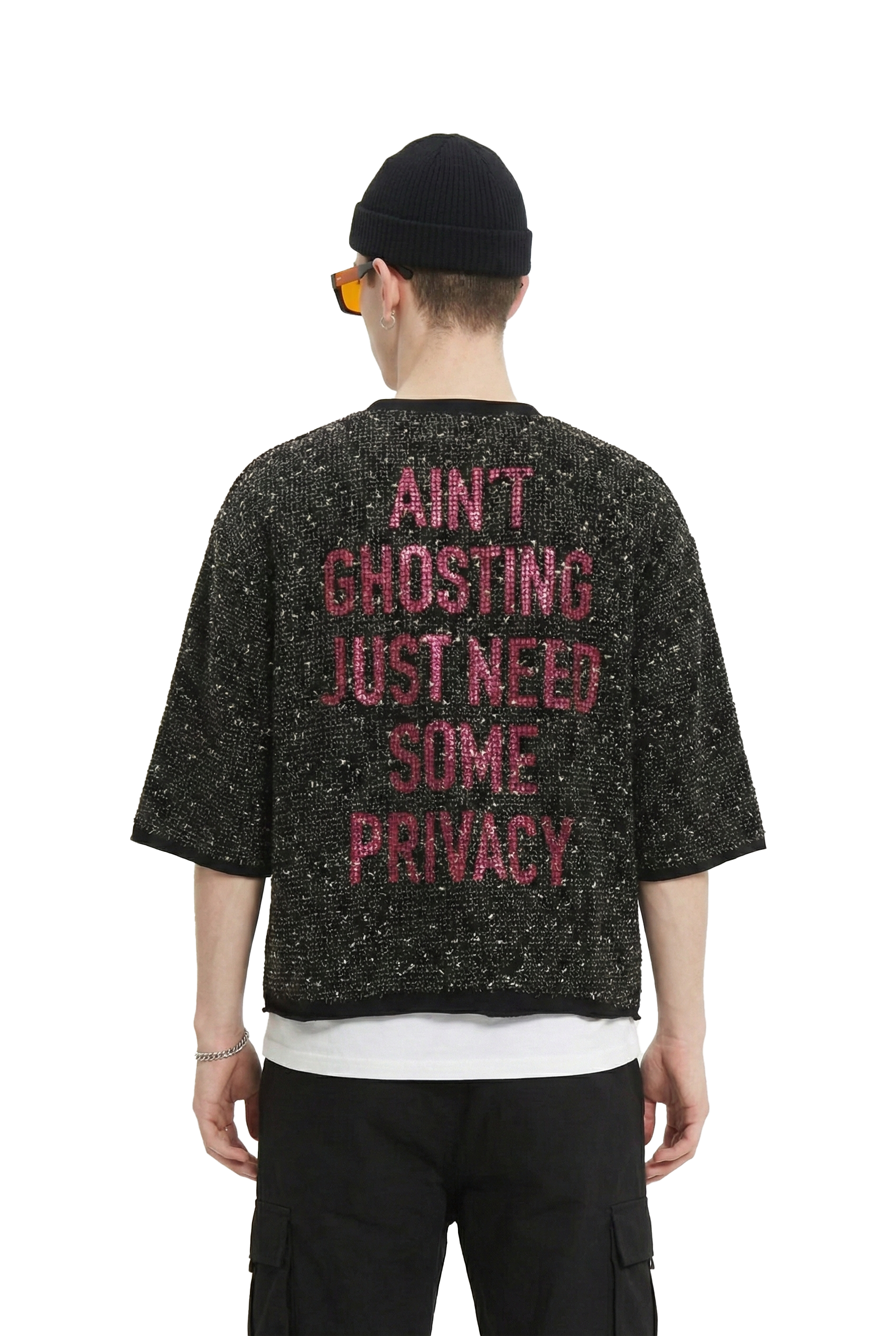 DIVINE S/N Jersey 3/4 Sleeve Crop Top Tee
