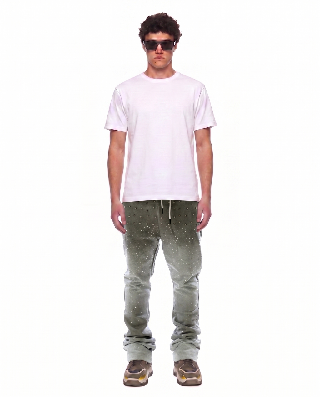 OBSIDIAN Washed French Terry Stacked Jogger Pants
