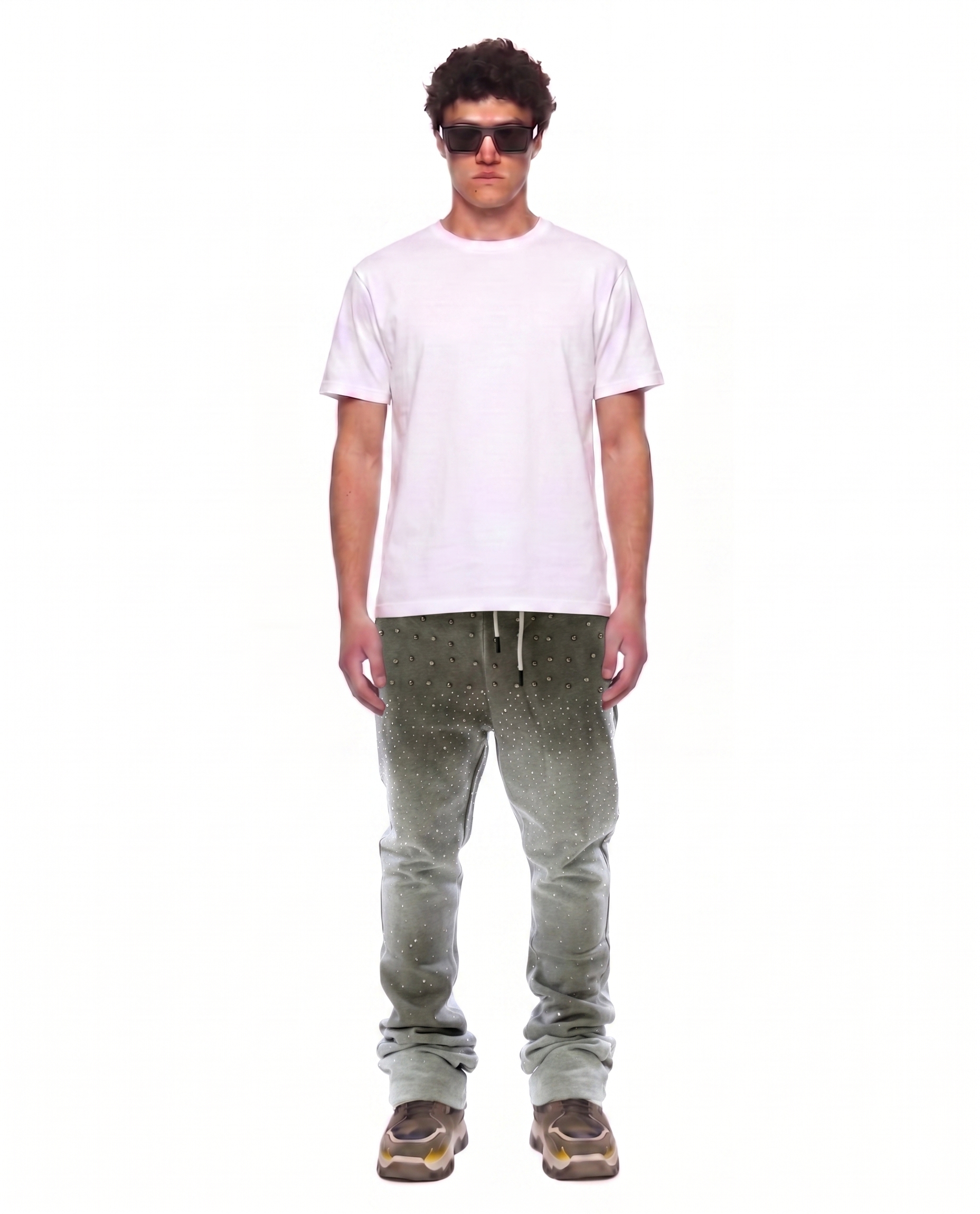 OBSIDIAN Washed French Terry Stacked Jogger Pants