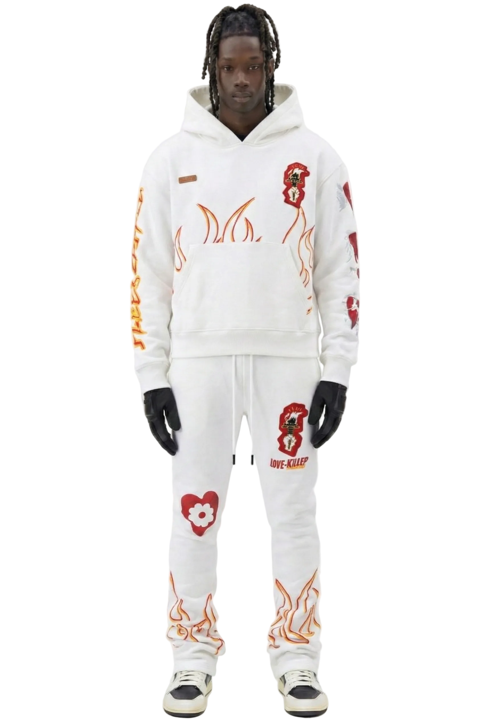 FROST Heavy weight brushed graphic pullover hoodie