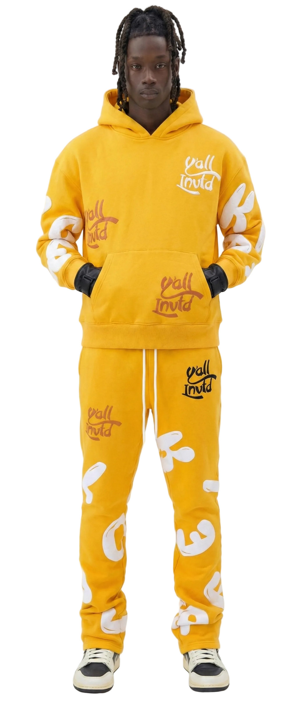 DAFFORD Heavy weight brushed graphic pullover hoodie