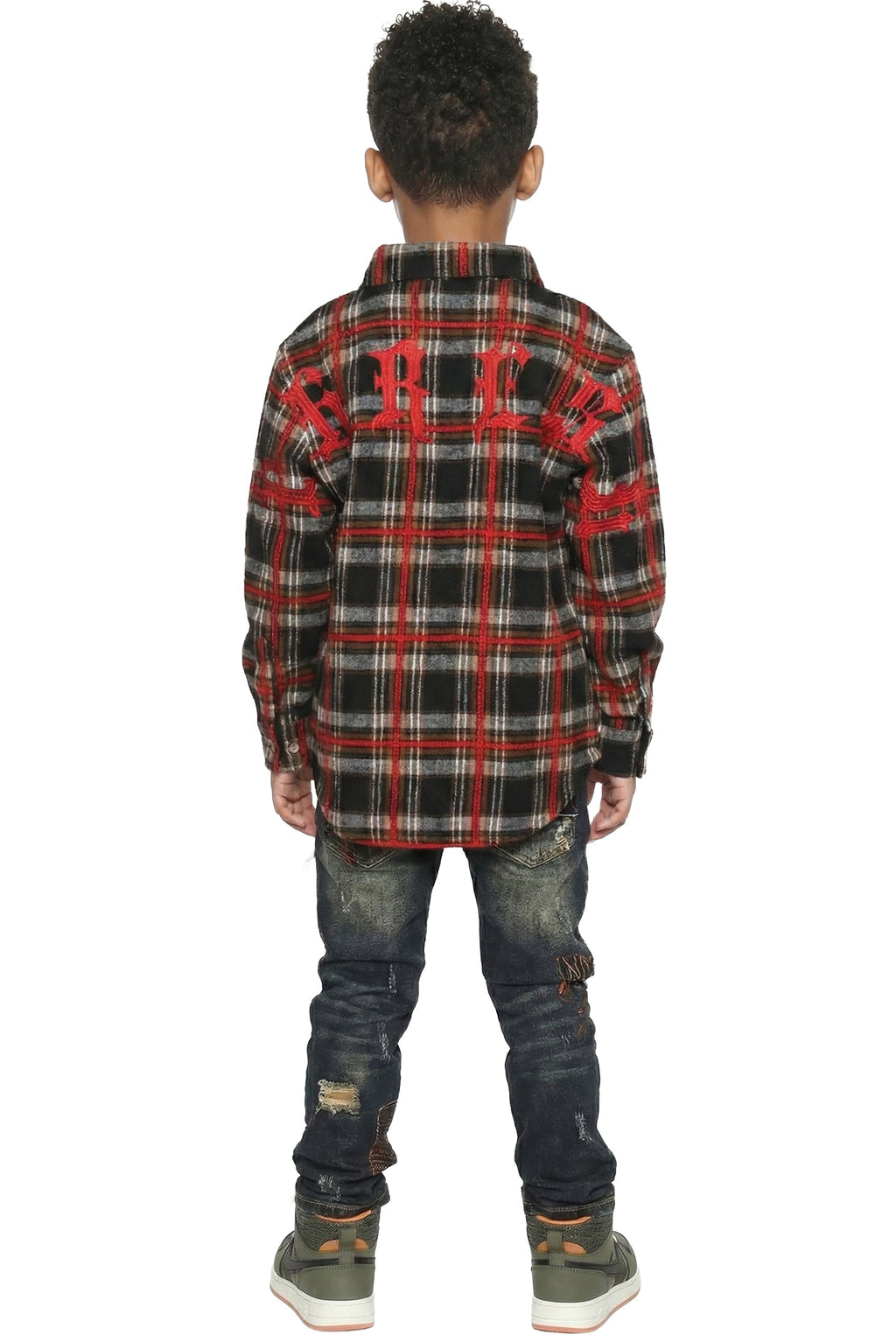 MALLARD Kid's Premium Mid-weight Flannel Shirt With Heavy Embroidery Works, Patch Work & Print Effects