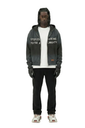 GLENN French Terry Long Sleeve Crop Top Full Zip Hoodie