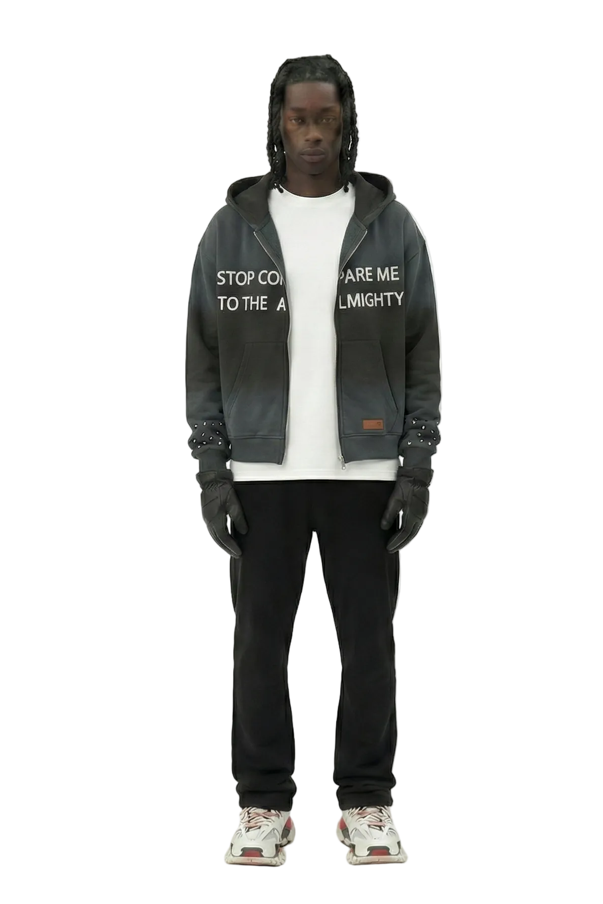 GLENN French Terry Long Sleeve Crop Top Full Zip Hoodie