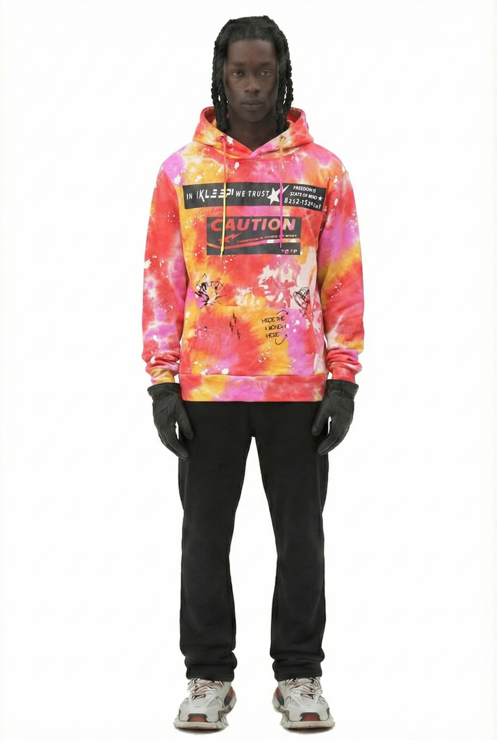 Mulberry Men's Premium Tie dye Pullover Hoodie