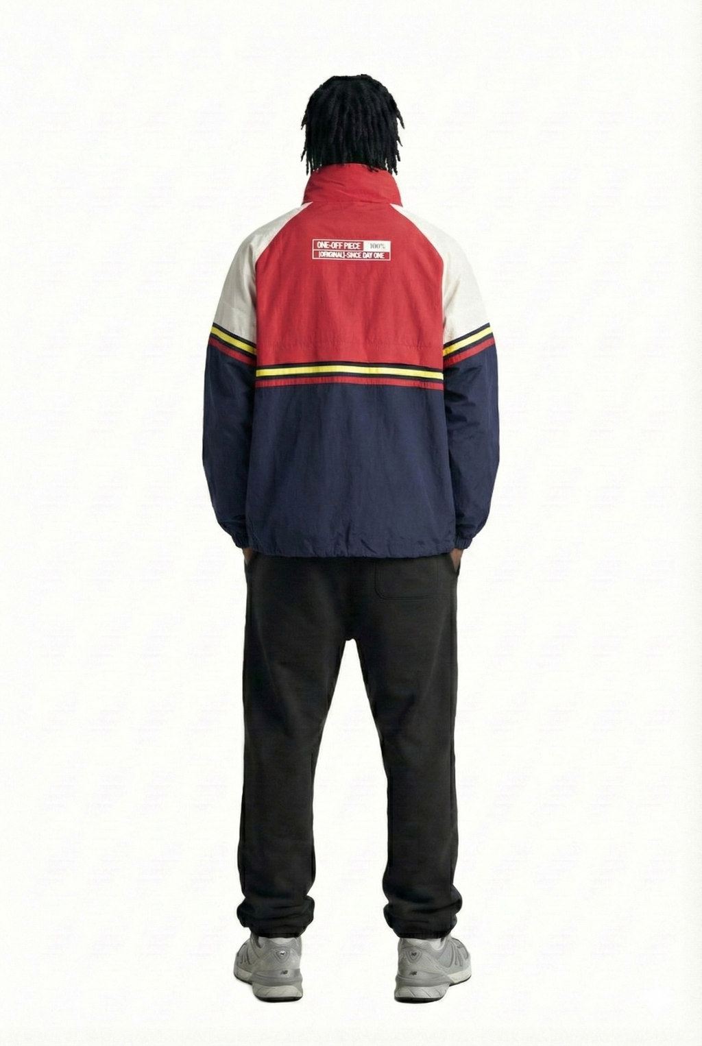 RUFOUS Retro Men's premium crispy nylon long sleeve half zip pullover jacket