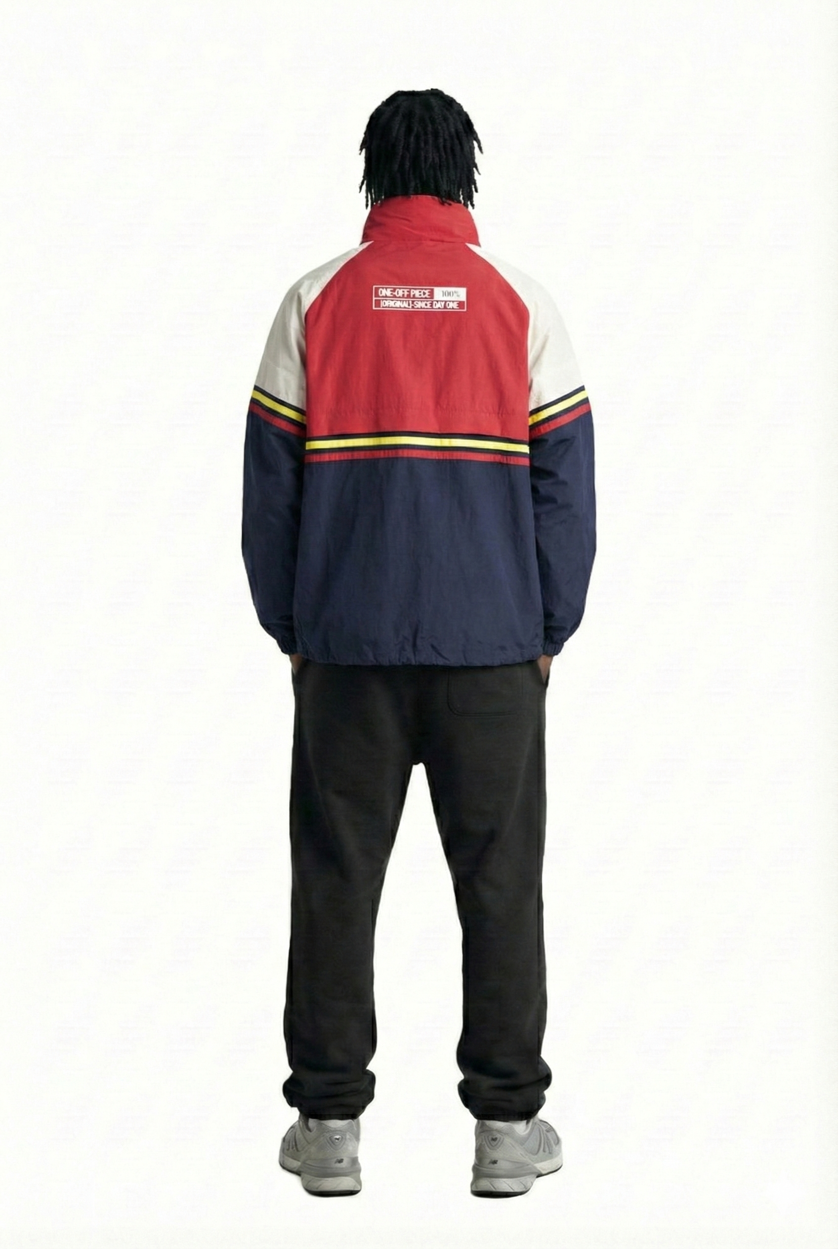 RUFOUS Retro Men's premium crispy nylon long sleeve half zip pullover jacket