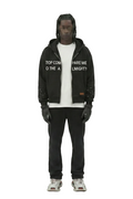 KARAN French Terry Long Sleeve Crop Top Full Zip Hoodie