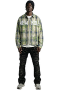 QUARTZ Heavy Flannel Crop Top Button Down Shirt