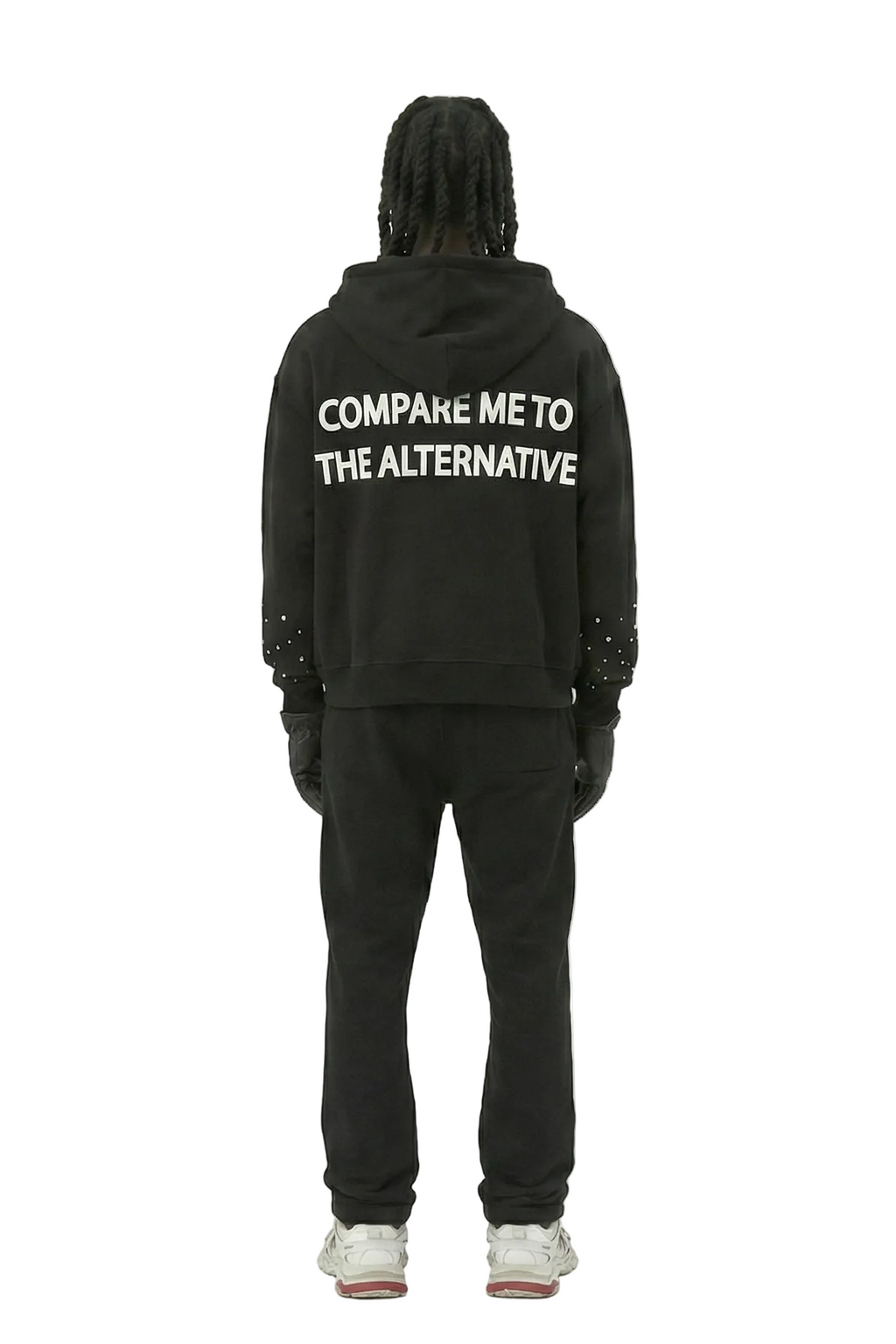KARAN French Terry Long Sleeve Crop Top Full Zip Hoodie