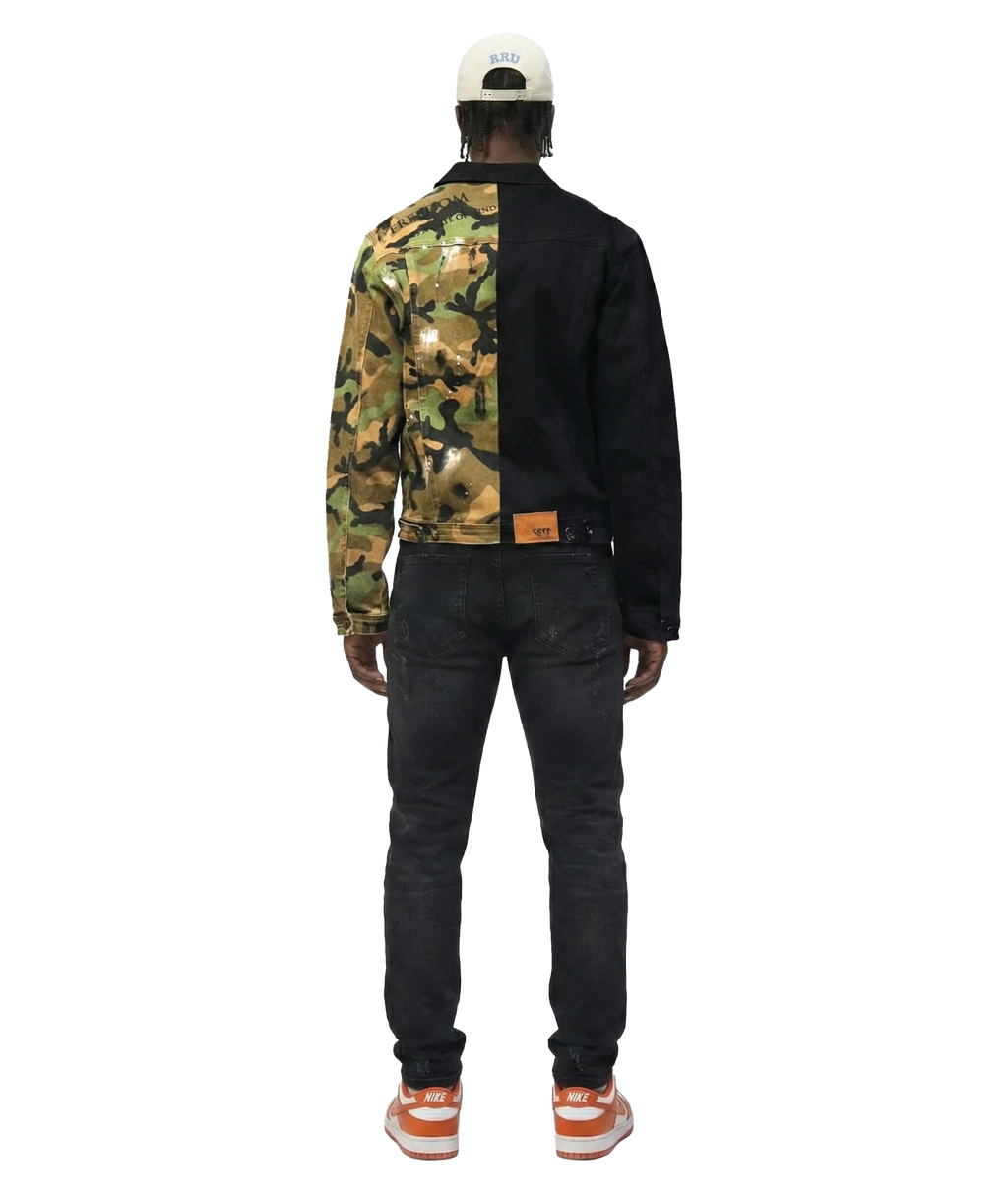 Bistre Half and Half Washed Twill Jacket