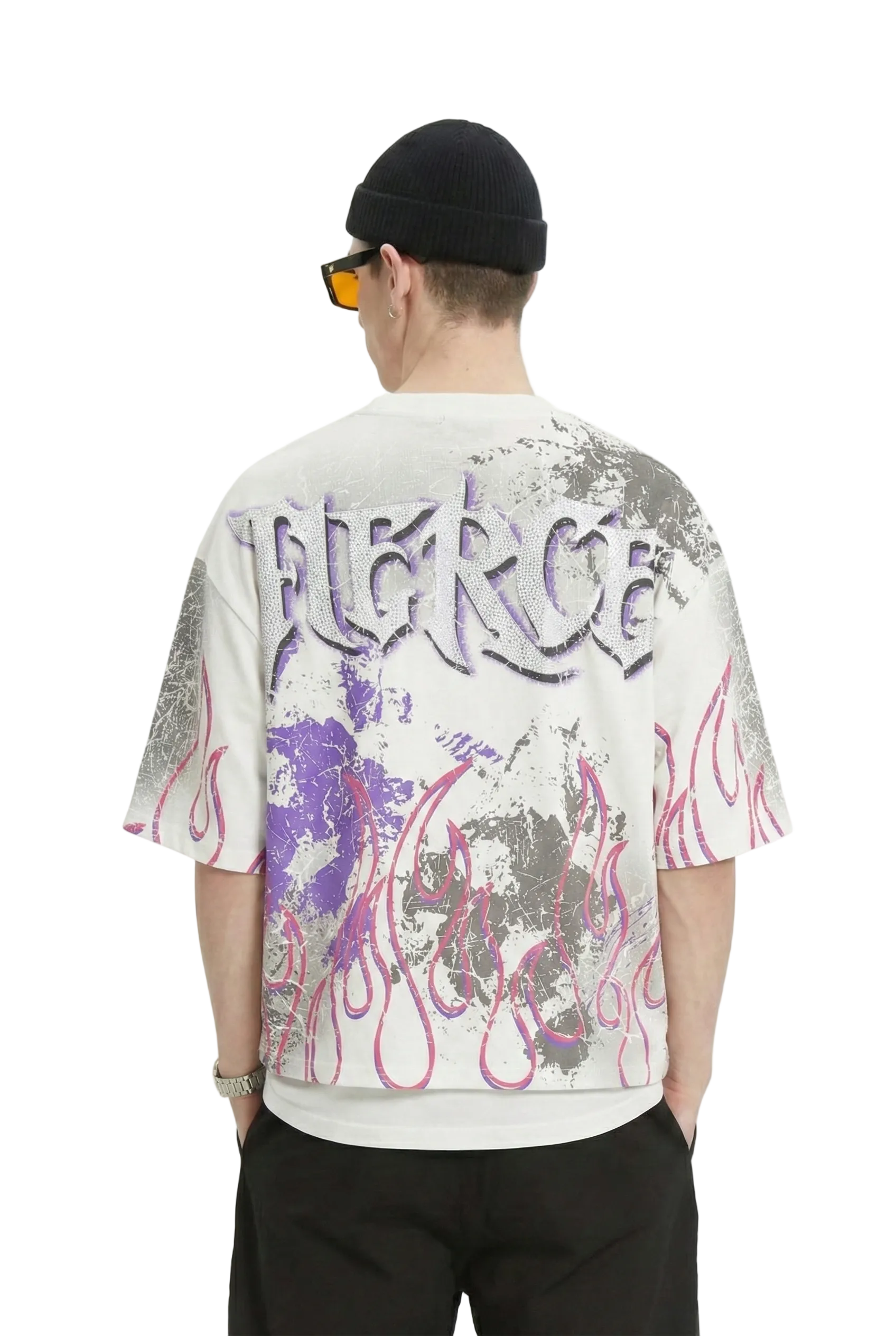 BERYL S/N Jersey 3/4 Sleeve Crop Top Tee