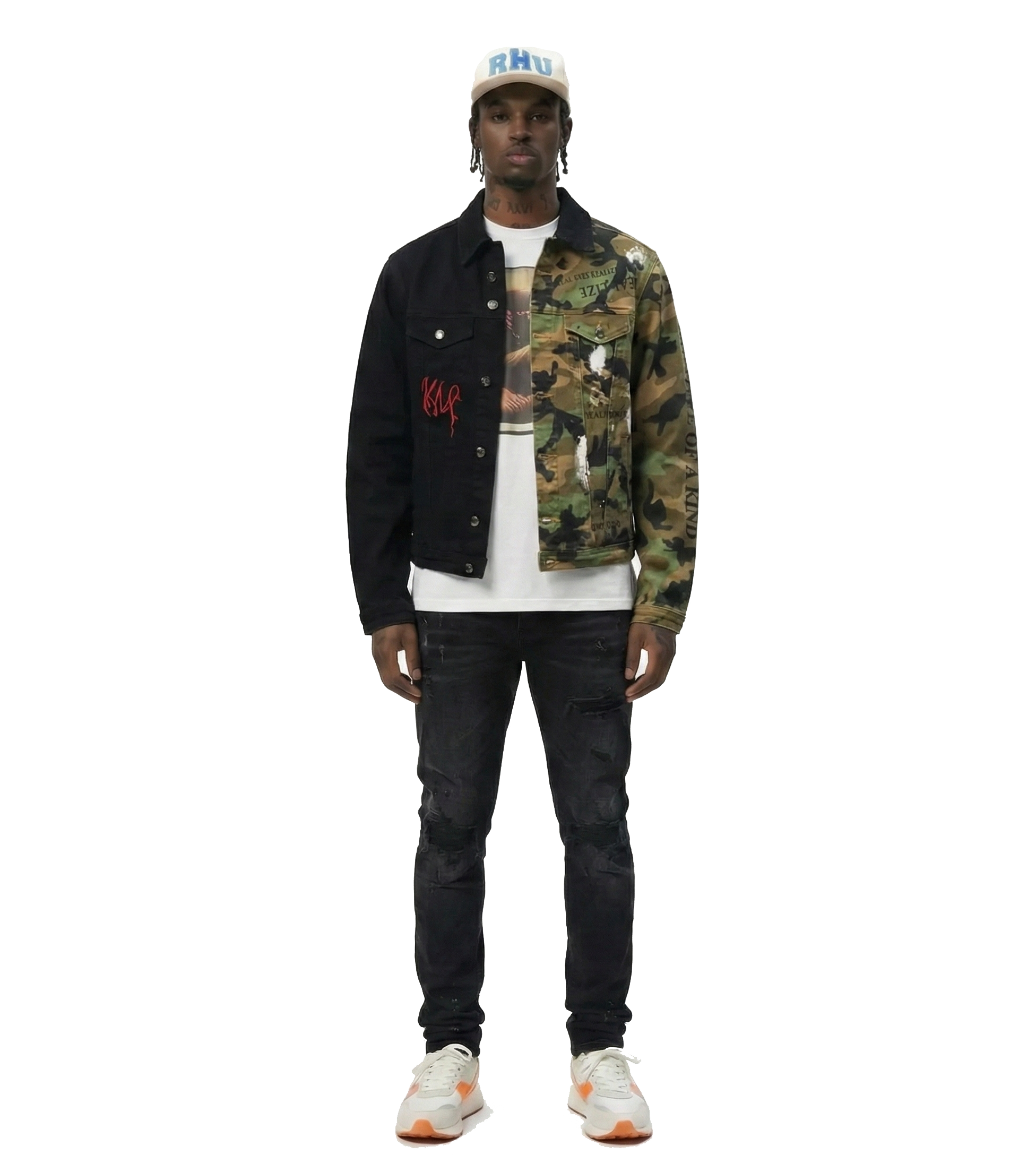 Bistre Half and Half Washed Twill Jacket