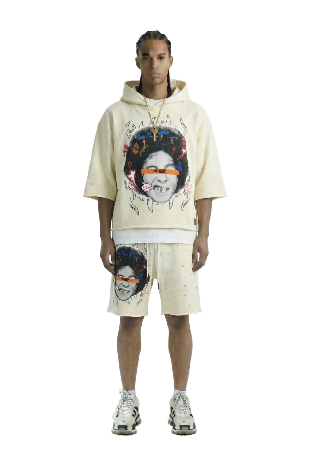 TOVAL French Terry 3/4 Sleeve Crop Top Pullover Hoodie