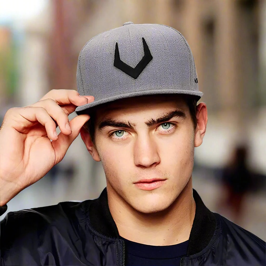 Unisex Grey Wool Snapback
