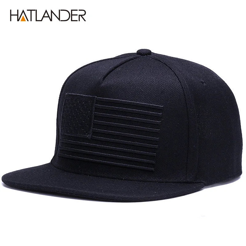 Raised Flag Embroidery Snapback Cap