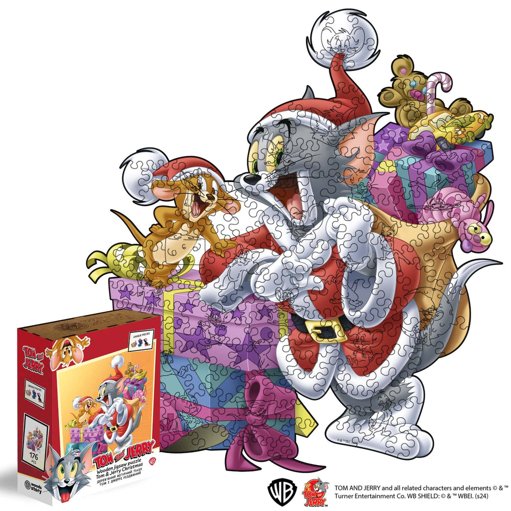 Wooden jigsaw puzzle Tom & Jerry™ – New Year Edition