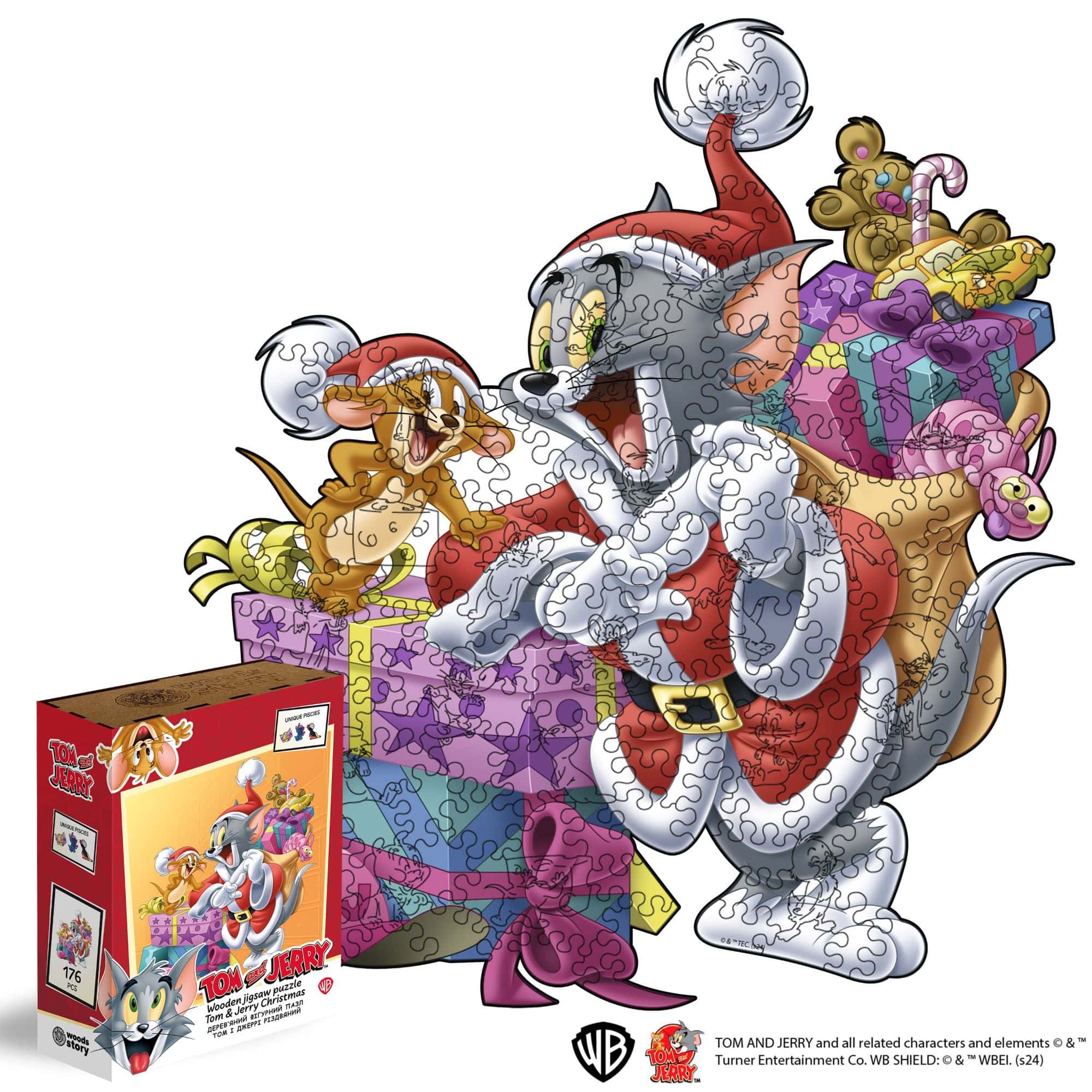 Wooden jigsaw puzzle Tom & Jerry™ – New Year Edition