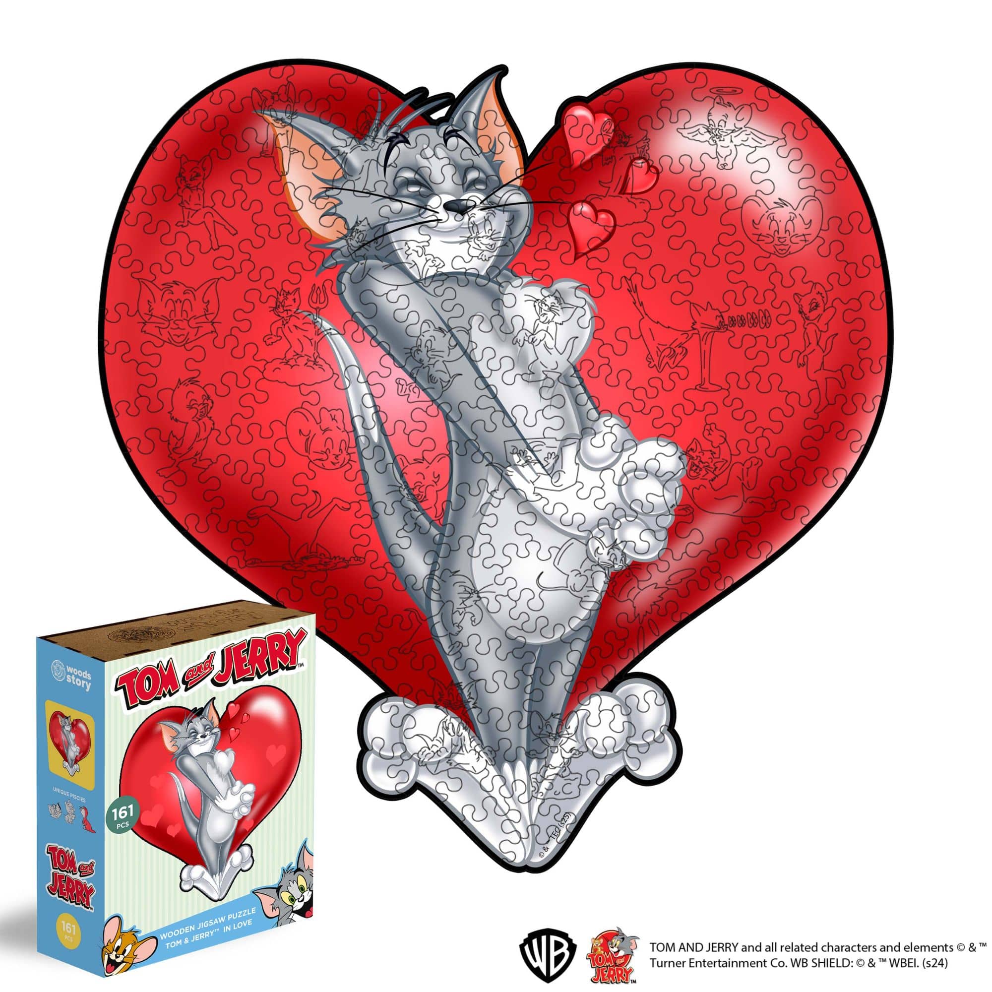 Wooden jigsaw puzzle Tom & Jerry™ – Heart of Love
