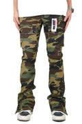 Veil Men's premium flare stacked twill cargo pant with multi functional pockets