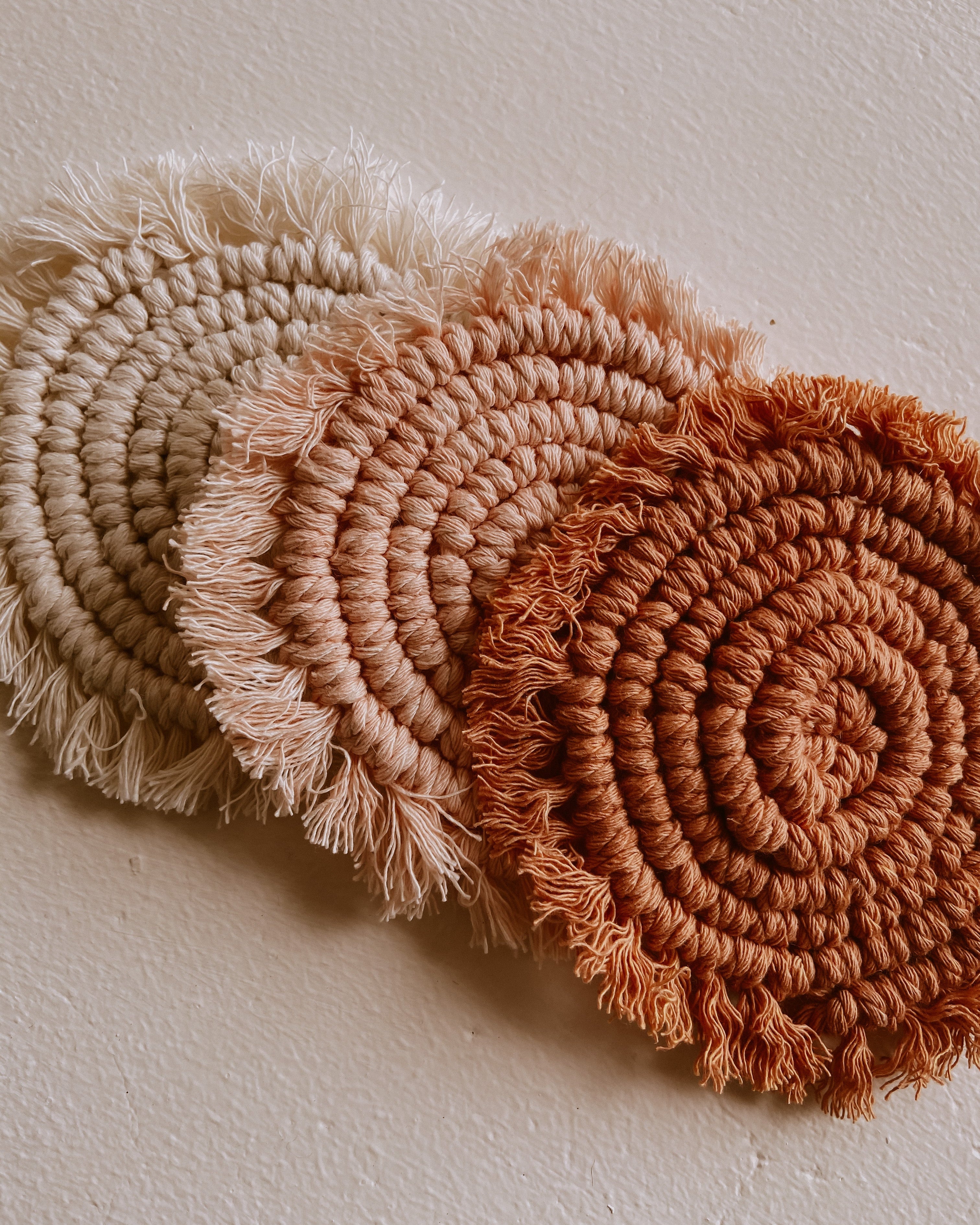 Kera Sunrise Macrame Coaster Set