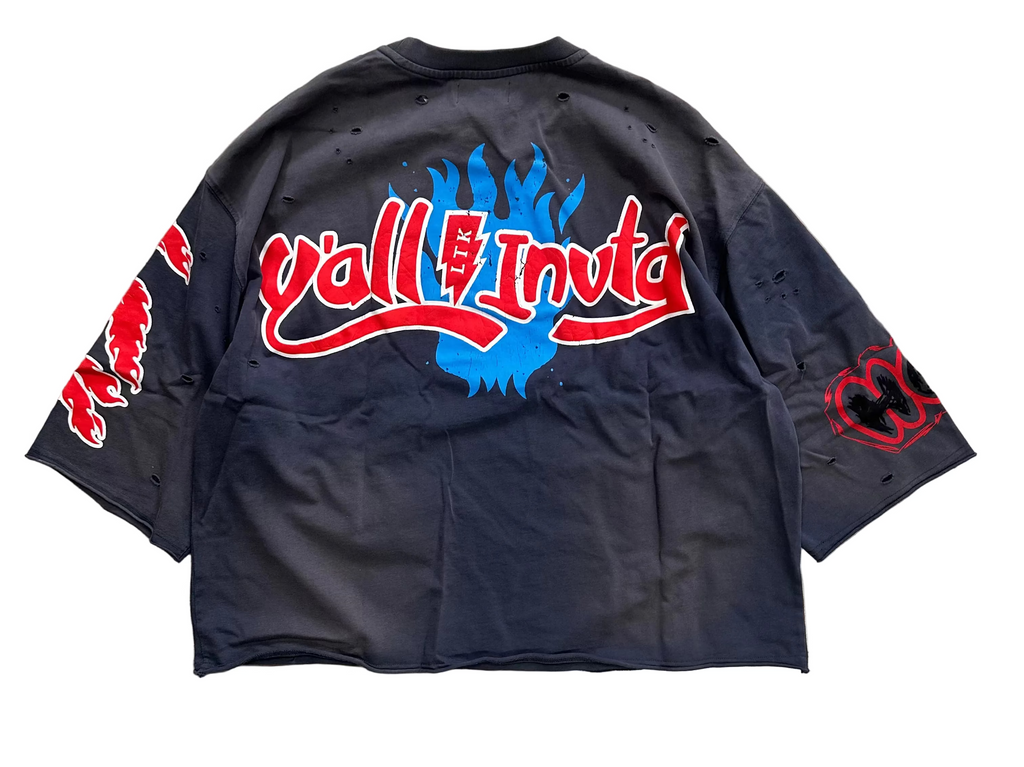 PORTER S/N Jersey 3/4 Sleeve Crop Top Tee