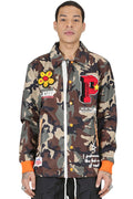 JAKIN Men's premium nylon long sleeve coach jacket with multi patches