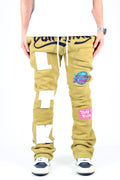 PEAR Heavy weight brushed graphic skinny flare stacked pants