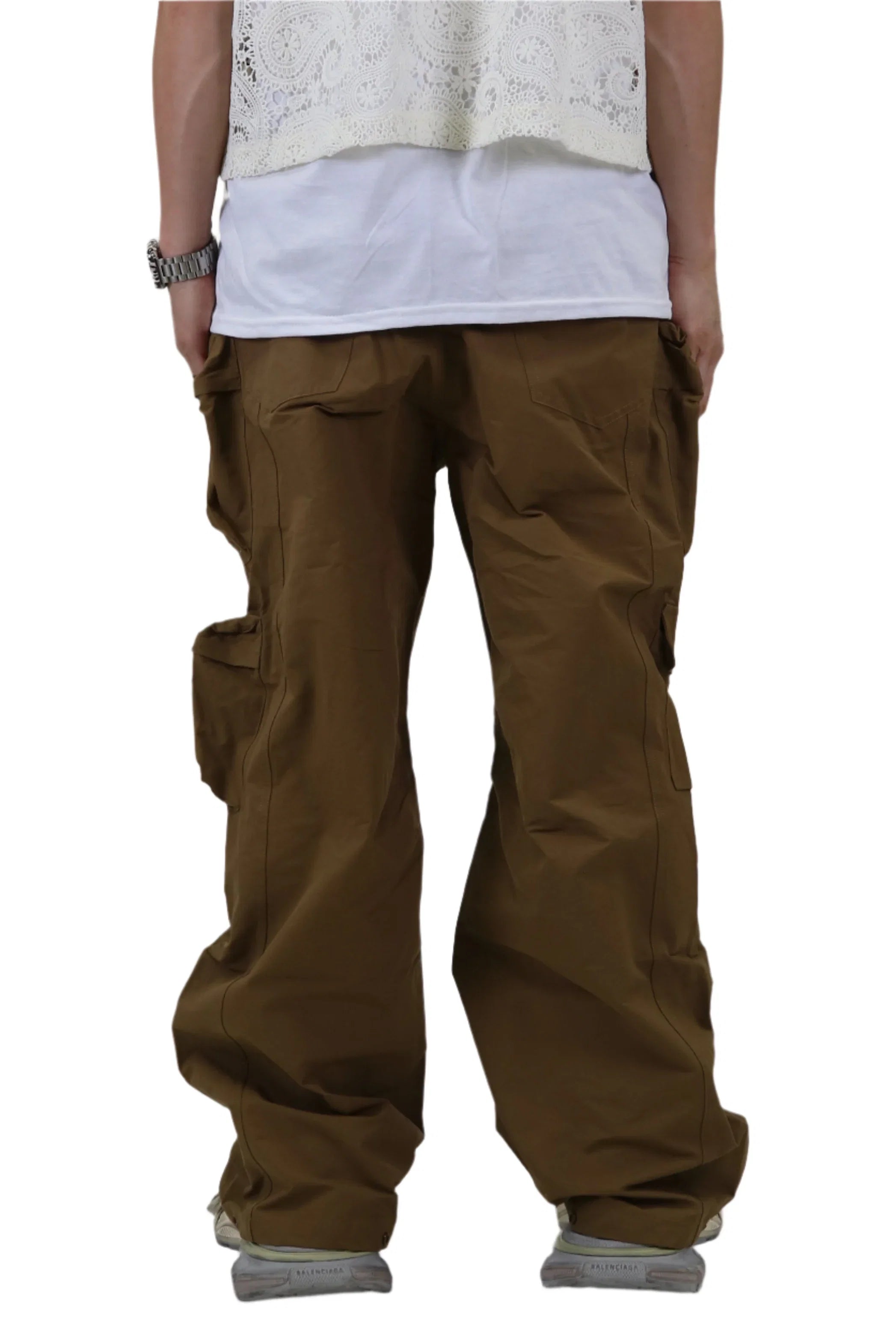 BITA FINE TWILL NYLON BAGGY FIT CARGO PANTS