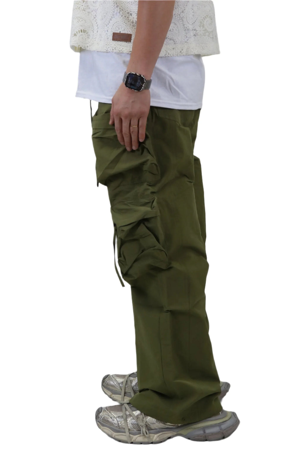 VONT FINE TWILL NYLON BAGGY FIT CARGO PANTS