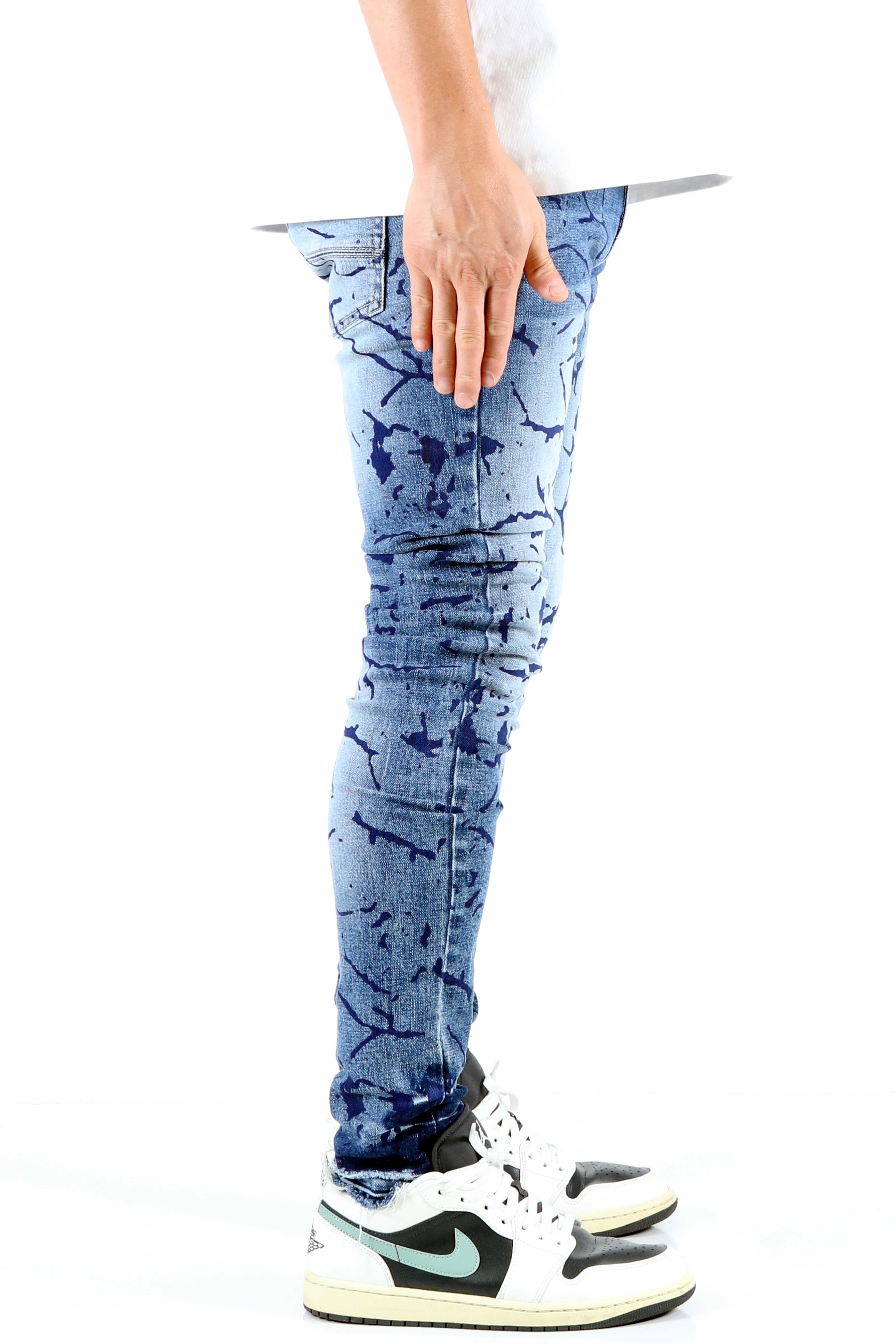 Vonzo Men's Premium Heavy Washed Skinny Denim Pants