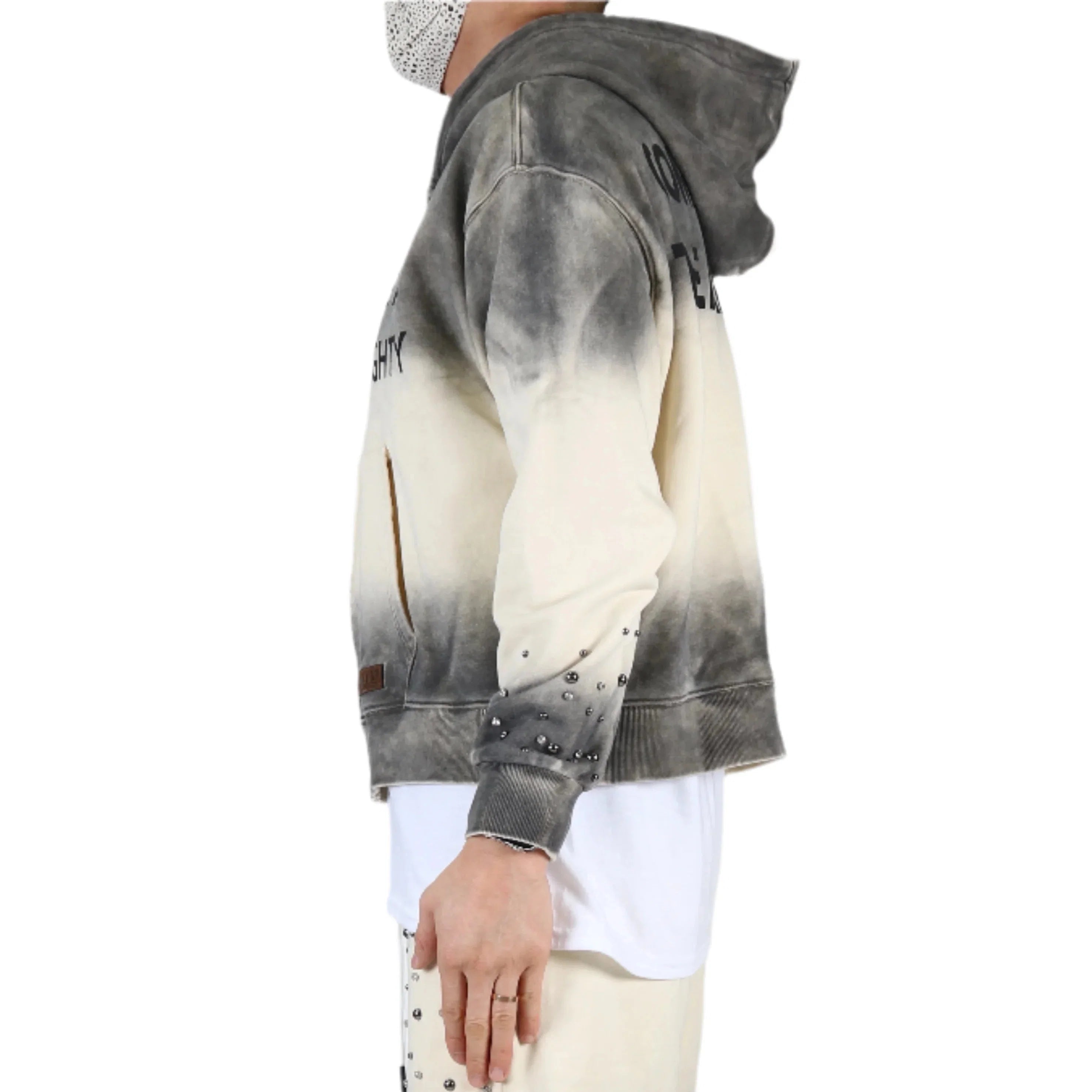 NOEL French Terry Long Sleeve Crop Top Full Zip Hoodie